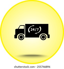 Truck sign icons, vector illustration. Flat design style