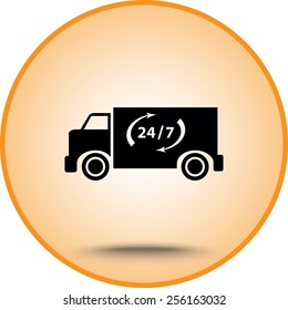 Truck sign icons, vector illustration. Flat design style