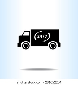 Truck sign icons, vector illustration. Flat design style