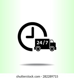 Truck sign icons, vector illustration. Flat design style