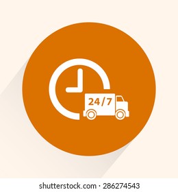 Truck sign icons, vector illustration. Flat design style