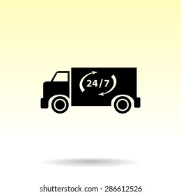Truck sign icons, vector illustration. Flat design style