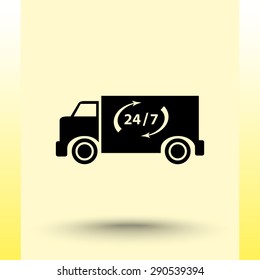 Truck sign icons, vector illustration. Flat design style