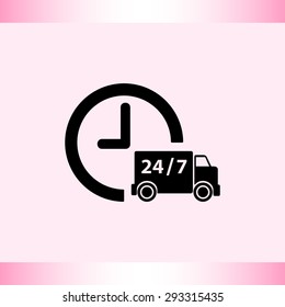 Truck sign icons, vector illustration. Flat design style