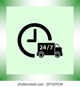 Truck sign icons, vector illustration. Flat design style