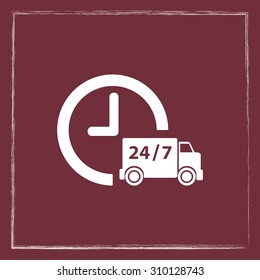 Truck sign icons, vector illustration. Flat design style