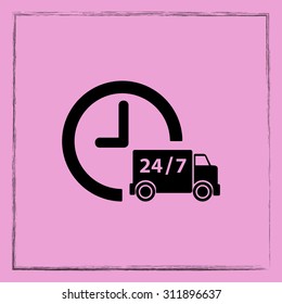 Truck sign icons, vector illustration. Flat design style