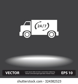 Truck sign icons, vector illustration. Flat design style