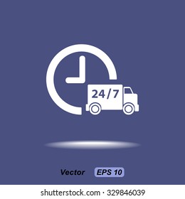 Truck sign icons, vector illustration. Flat design style