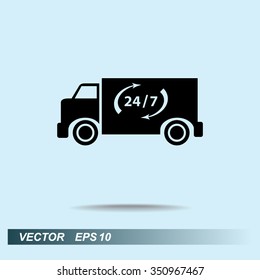 Truck sign icons, vector illustration. Flat design style