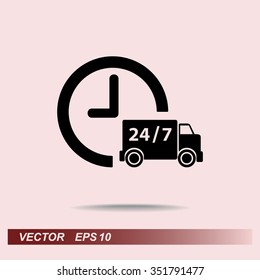 Truck sign icons, vector illustration. Flat design style