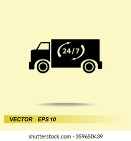 Truck sign icons, vector illustration. Flat design style