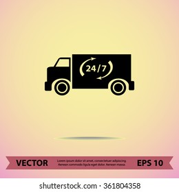 Truck sign icons, vector illustration. Flat design style