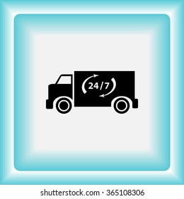 Truck sign icons, vector illustration. Flat design style