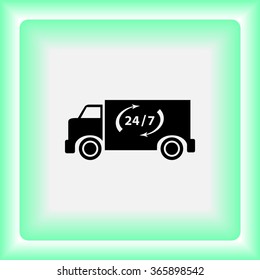 Truck sign icons, vector illustration. Flat design style
