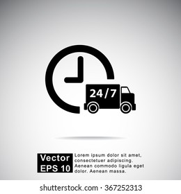 Truck sign icons, vector illustration. Flat design style