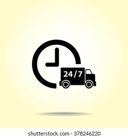 Truck sign icons, vector illustration. Flat design style