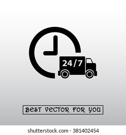 Truck sign icons, vector illustration. Flat design style