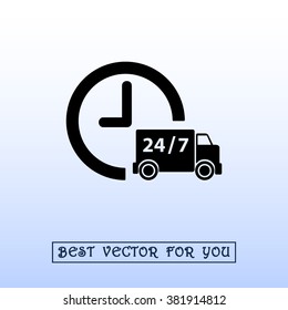 Truck sign icons, vector illustration. Flat design style