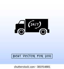 Truck sign icons, vector illustration. Flat design style