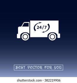 Truck sign icons, vector illustration. Flat design style