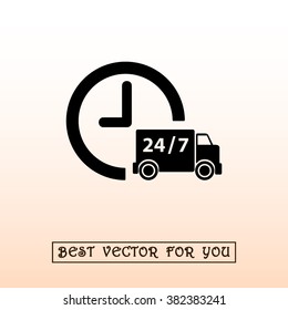 Truck sign icons, vector illustration. Flat design style