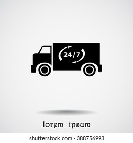 Truck sign icons, vector illustration. Flat design style