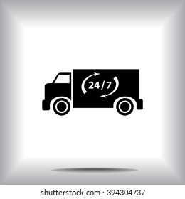 Truck sign icons, vector illustration. Flat design style
