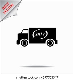 Truck sign icons, vector illustration. Flat design style