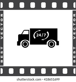 Truck sign icons, vector illustration. Flat design style