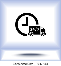 Truck sign icons, vector illustration. Flat design style
