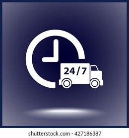 Truck sign icons, vector illustration. Flat design style
