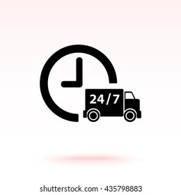 Truck sign icons, vector illustration. Flat design style
