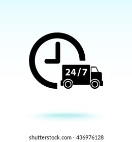 Truck sign icons, vector illustration. Flat design style