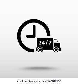 Truck sign icons, vector illustration. Flat design style