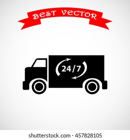 Truck sign icons, vector illustration. Flat design style