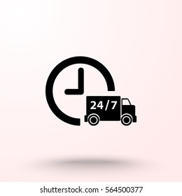 Truck sign icons, vector illustration. Flat design style