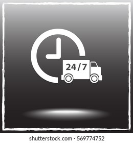 Truck sign icons, vector illustration. Flat design style