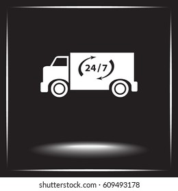 Truck sign icons, vector illustration. Flat design style