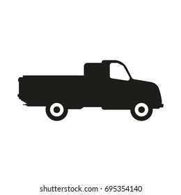 Truck sign illustration. Vector. Black icon on white background