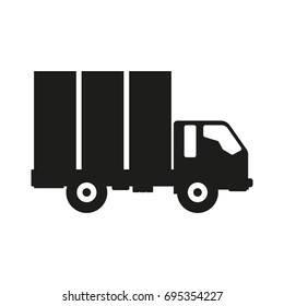 Truck sign illustration. Vector. Black icon on white background