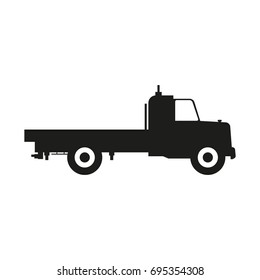 Truck sign illustration. Vector. Black icon on white background