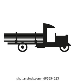 Truck sign illustration. Vector. Black icon on white background