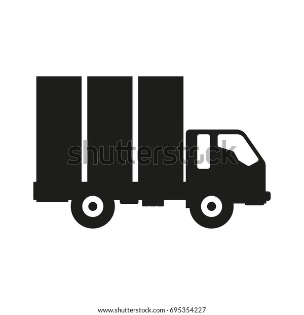 Truck sign illustration. Vector. Black icon on
white background