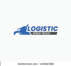 Truck silhouette abstract logo template vector suitable for logistic or automotive truck service company