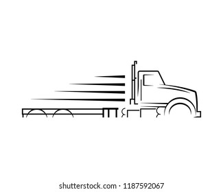 Truck Silhouette Abstract Logo Template Vector