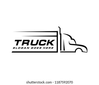 Truck Silhouette Abstract Logo Template Vector