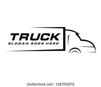 Truck silhouette abstract logo template vector