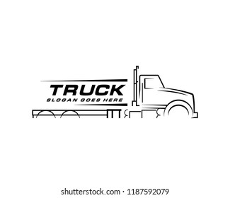 Truck silhouette abstract logo template vector