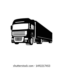 Truck silhouette abstract logo template vector illustration